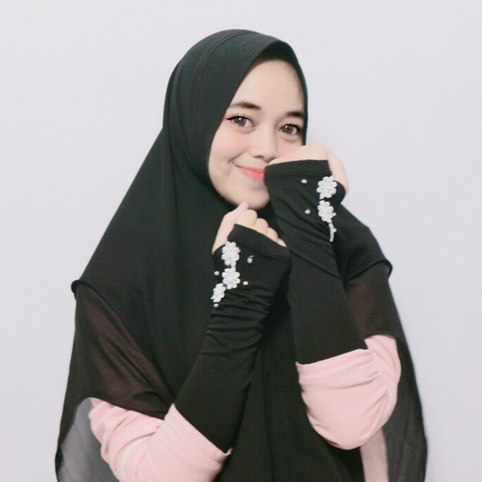 Handsock Jempol Flower / manset bunga / manset tangan / aksesoris muslim / fashion wanita / handsock