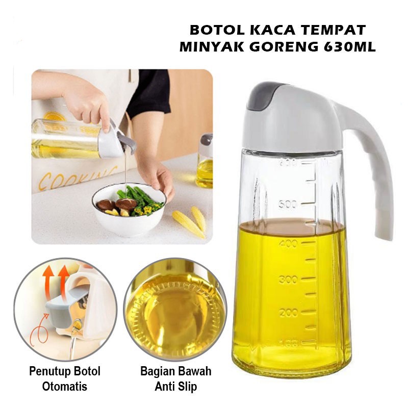 HC BOTOL MINYAK 630ML KACA / TEMPAT MINYAK 630 ML ANTI TUMPAH / BOTOL KACA MINYAK DAPUR / OIL POT 630ML / BOTOL MINYAK GORENG Botol Kaca Minyak Goreng 630ml / Bottle Oil Pot 630 ml Wadah Tempat Penyimpanan Bumbu Dapur Cuka Masak Kecap Asin Manis Saus