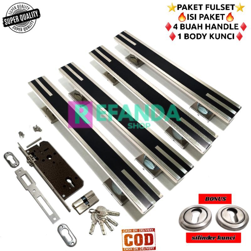 1 Satu set Handle Pintu kunci 35 cm 45 cm & 60cm/ Tarikan Pintu rumah / Pegangan Pintu rumah mewah /