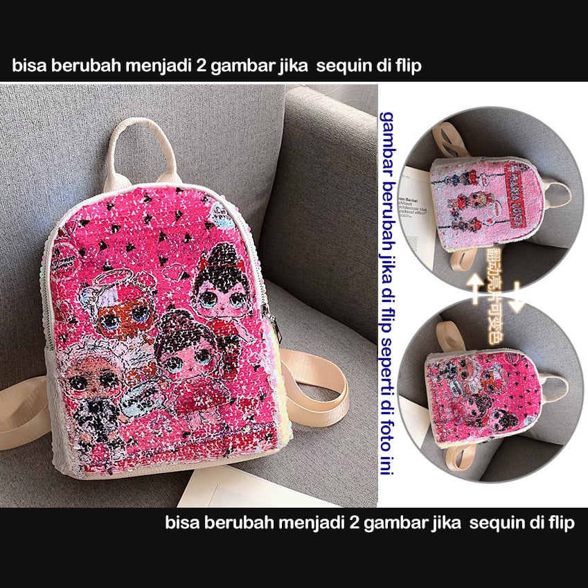 Backpack / Tas Ransel Anak Perempuan Magic Sequin