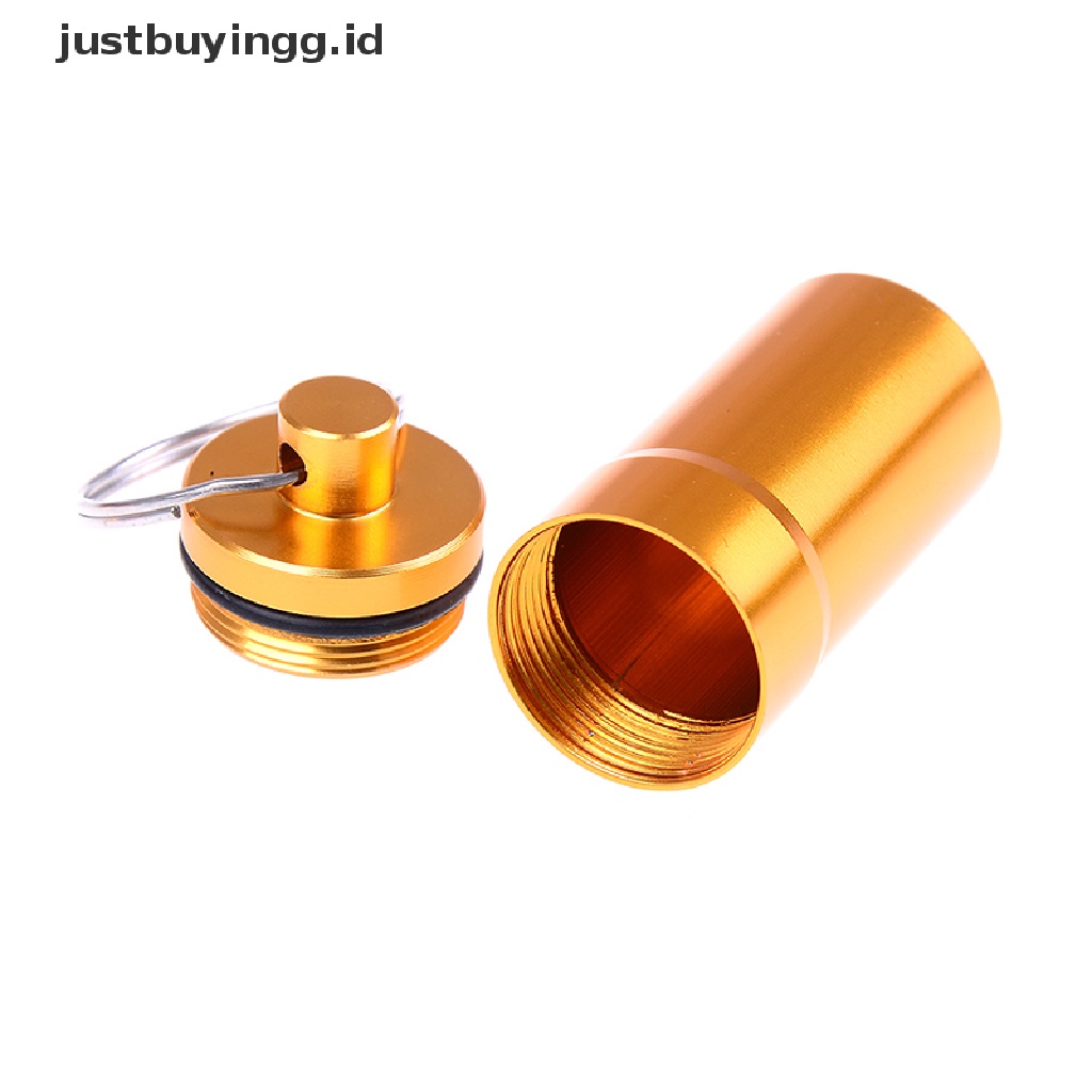 (Justbuyingg.Id) 2pcs / Set Botol Kontainer Pil / Obat Bahan Aluminum Anti Air Portabel