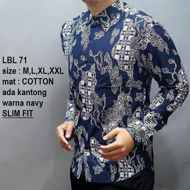 LBL71 KEMEJA BATIK PRIA SLIMFIT MEWAH UNIK BAJU BATIK PRIA BEST SELLER