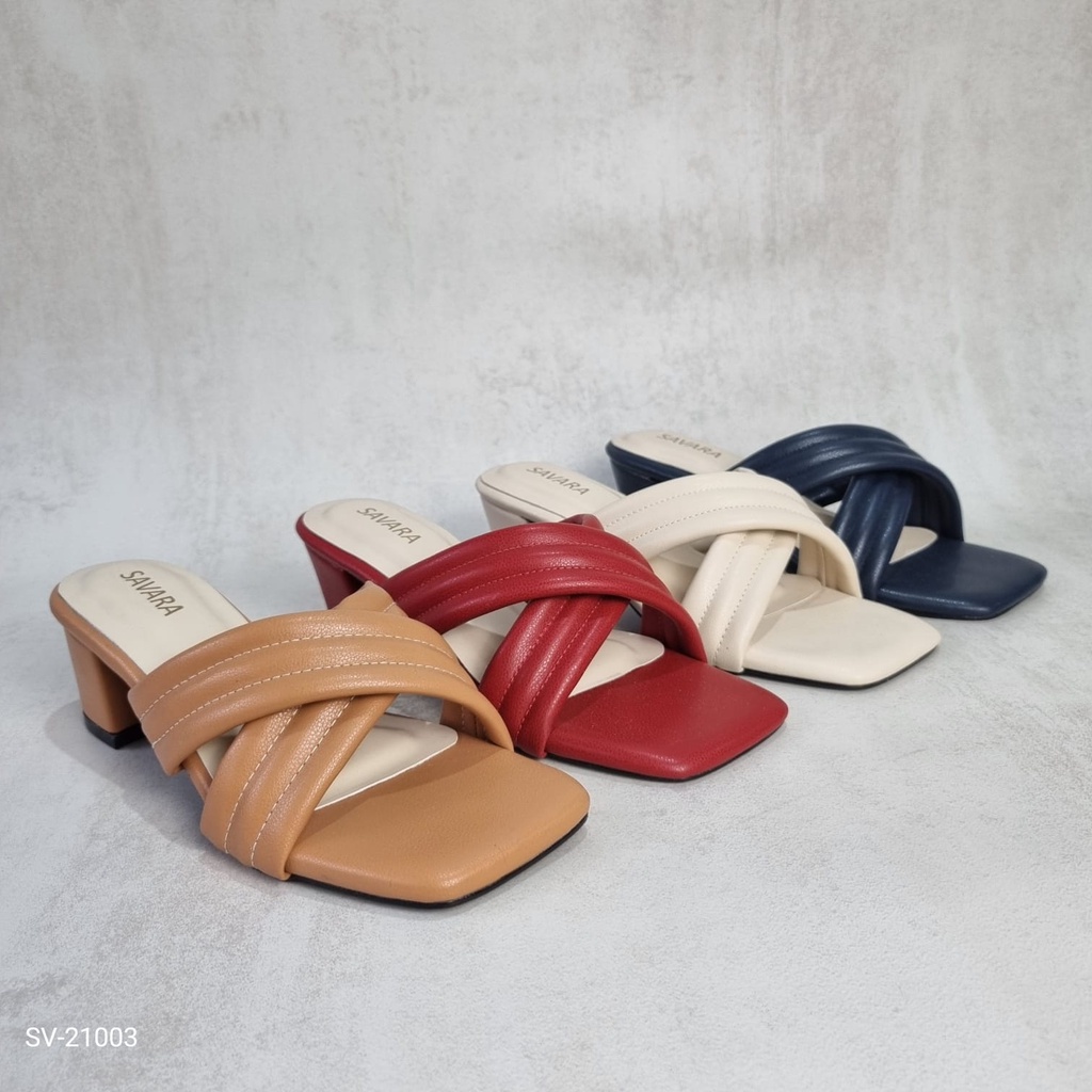 12.12 SALE &gt; Savara Aurora Sandal Heels Wanita SV-21003#(Real Stock)