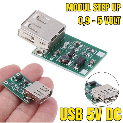 Kit Step Up DC 0.9-5V to USB 5V 600mA Module Modul Charger Case Cas Handphone HP Mobile Booster