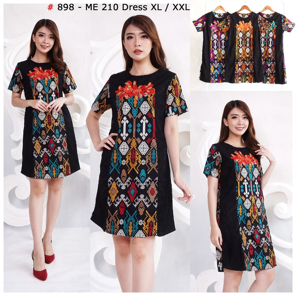 dress batik  jepara mix  brokat  Shopee Indonesia