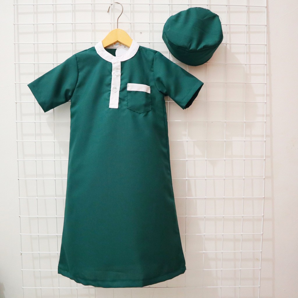 Nuna Store Setelan baju anak bayi gamis pakistan / koko turki premium Usia 0 - 2 Tahun Motif Koko Gamis Kantong