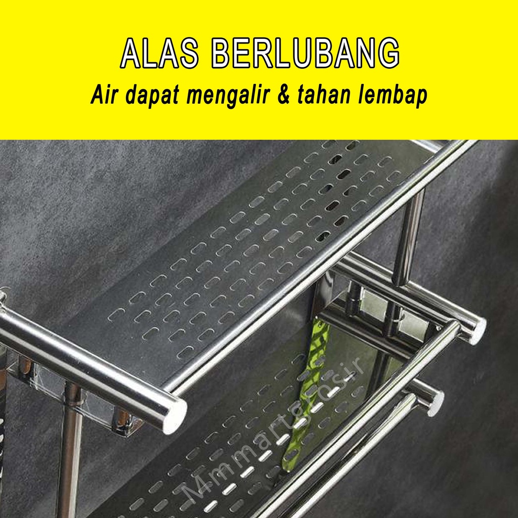 Rak Gantung 2 Tingkat / Rak Kamar Mandi / Rak Stainless / Rak Serbaguna