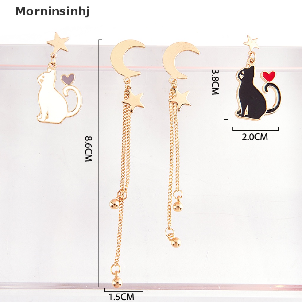 Anting pejantan bintang dalikaornin dessysymmetric moon anting kucing lucu perhiasan aksesoris id