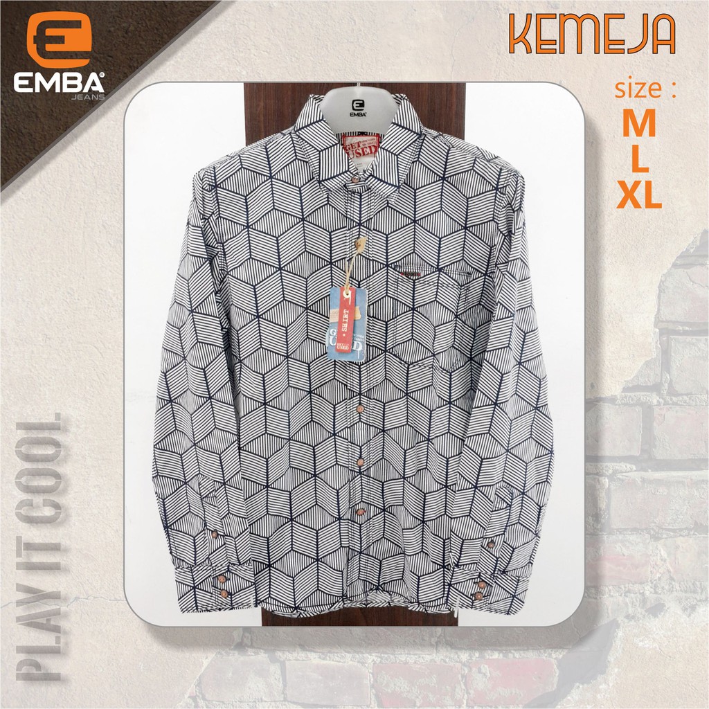 [COD] KEMEJA PRIA USED JEANS ORIGINAL AGKE-059