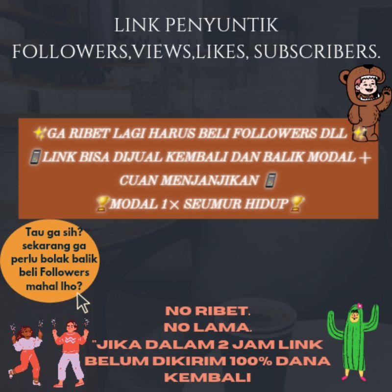 jual LINK penambah followers,likes,views, subscribers jual Followers likes Instagram jual subscriber