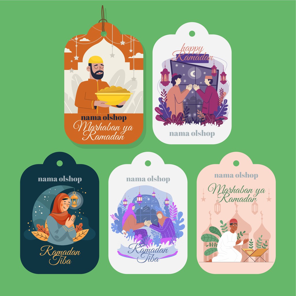 

[bisa tambah nama olshop] min. 25 pcs hang tag ramadan hangtag card kartu ucapan ramadhan idul fitri