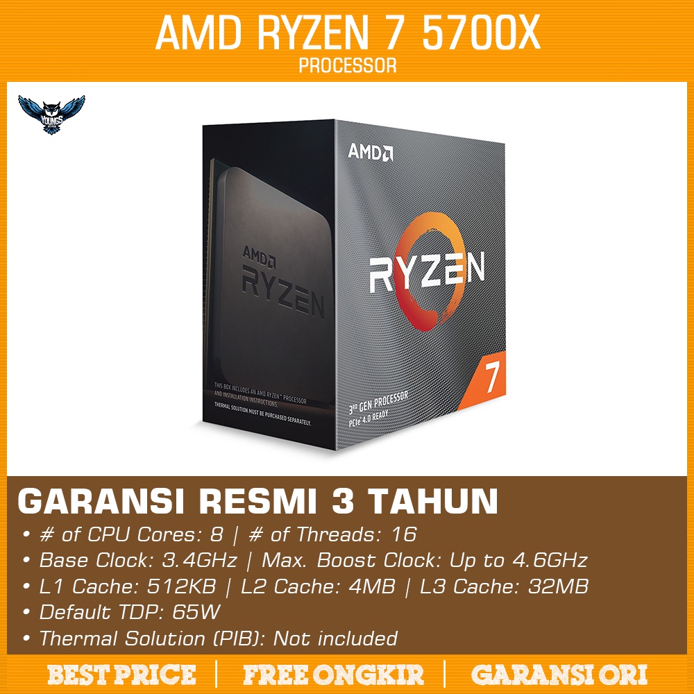 AMD Ryzen 7 5700X Box | 4.6GHz 8C 16T | AM4 Zen 3 Vermeer Processor