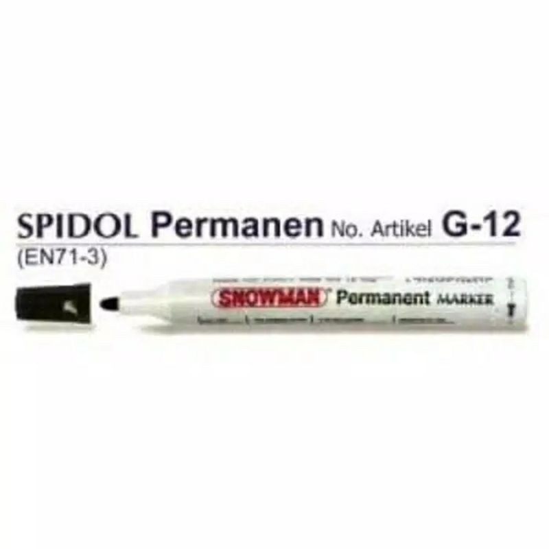 

Spidol SNOWMAN G-12 Black Permanent marker hitam HARGA 1Pcs SAJA