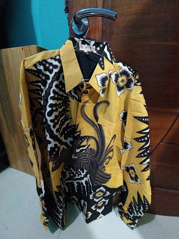 Kemeja Batik Pria Premium Lengan Panjang Slim Fit Aluna Baju Batik Cowok Batik Solo Modern Bap009