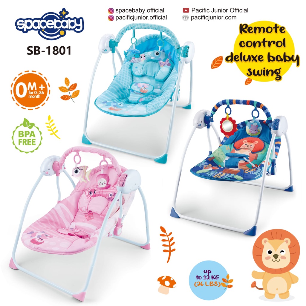 Baby swing chair pacific 1950 bouncer remote control deluxe SB 1801 ZX 1801 spacebaby SB1801 A ZX1801 A PC1950 space baby SB 1801A ZX 1801A