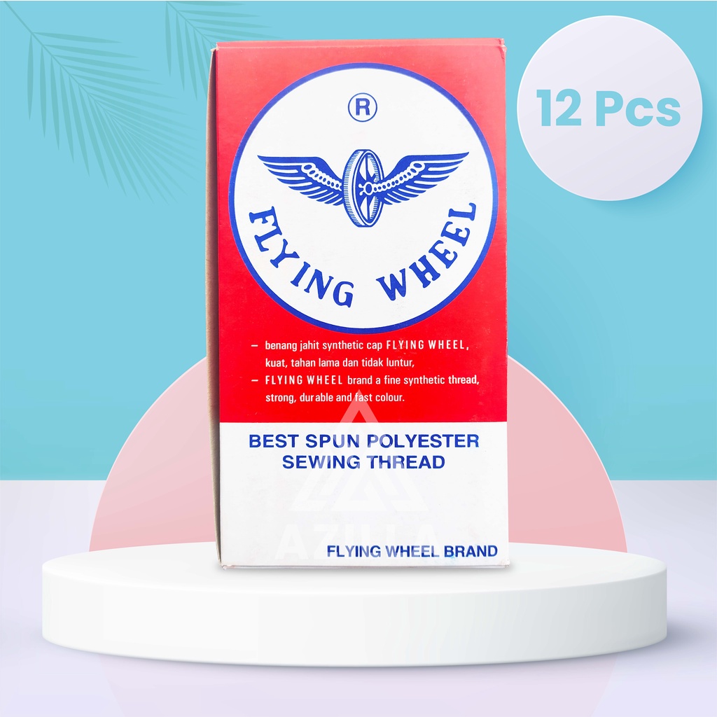 Benang Jahit Flying Wheel 1 Kotak Isi 12 Pcs | Benang Roda Jahit