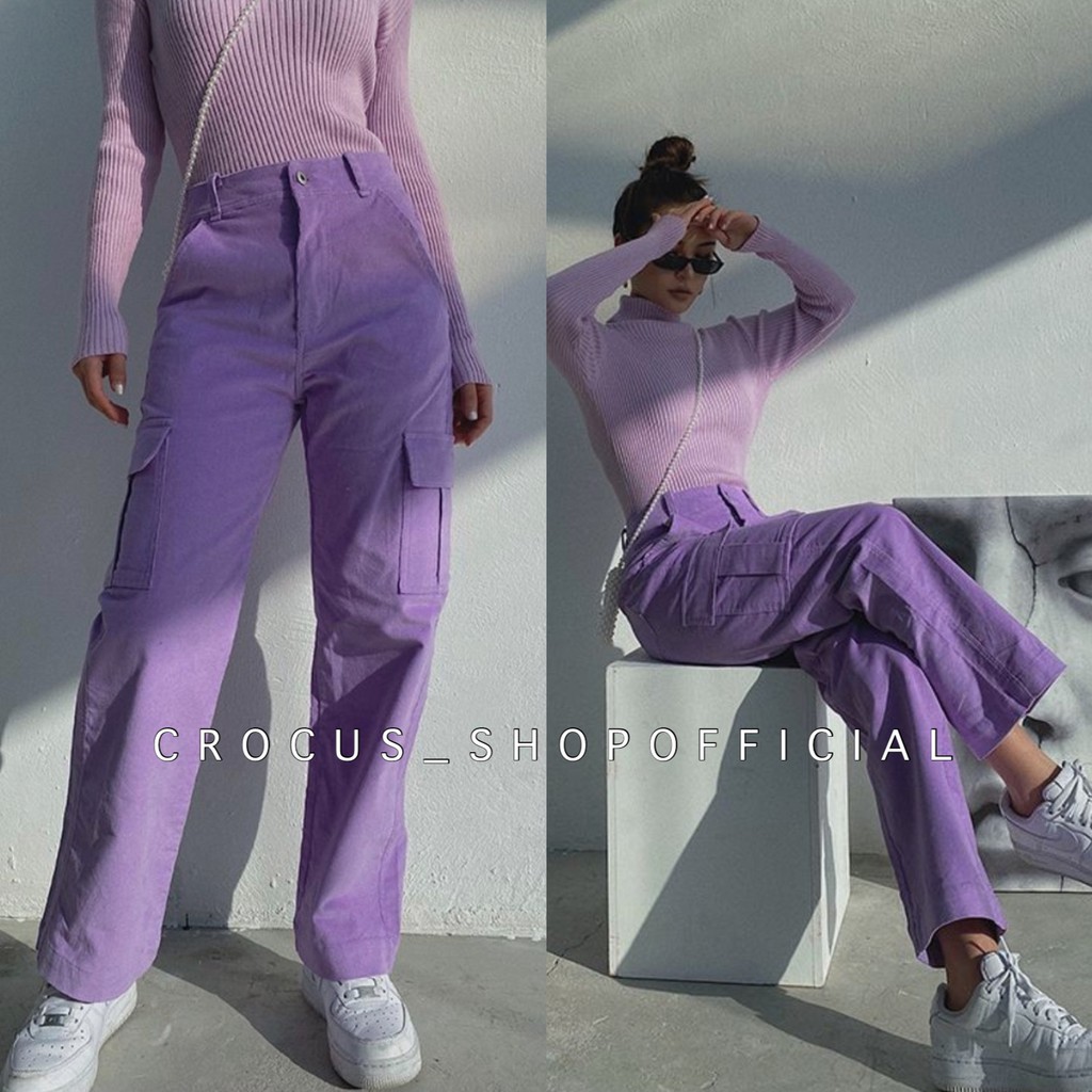 [] Celana Cargo Lilac Lylac Thunder Pants / Baggy American Drill