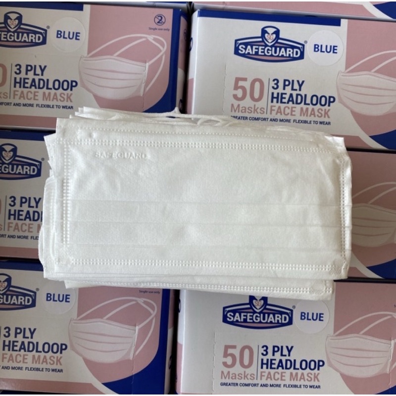 MASKER SAFEGUARD HEADLOOP FACE MASK ISI 50 PCS