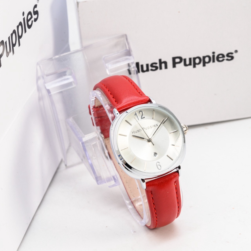 Jam Tangan Wanita Hush Puppies H9854N Tali Kulit Tanggal Aktif Free Box, Paperbag &amp; Baterai