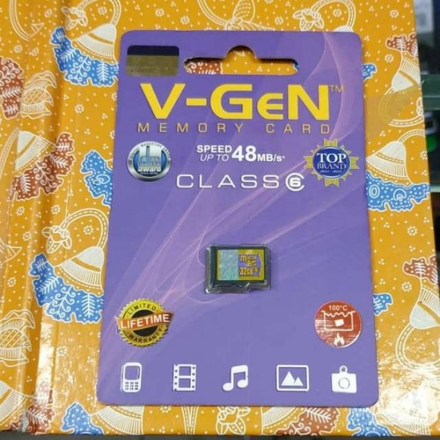 micro sd vgen 32gb microsd v-gen 32gb class 6 original resmi v-gen