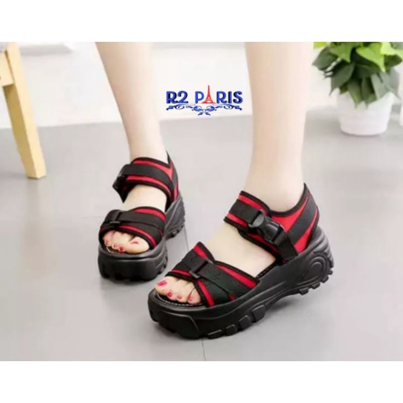 ZPT-Sandal wedges wanita polos OF-82