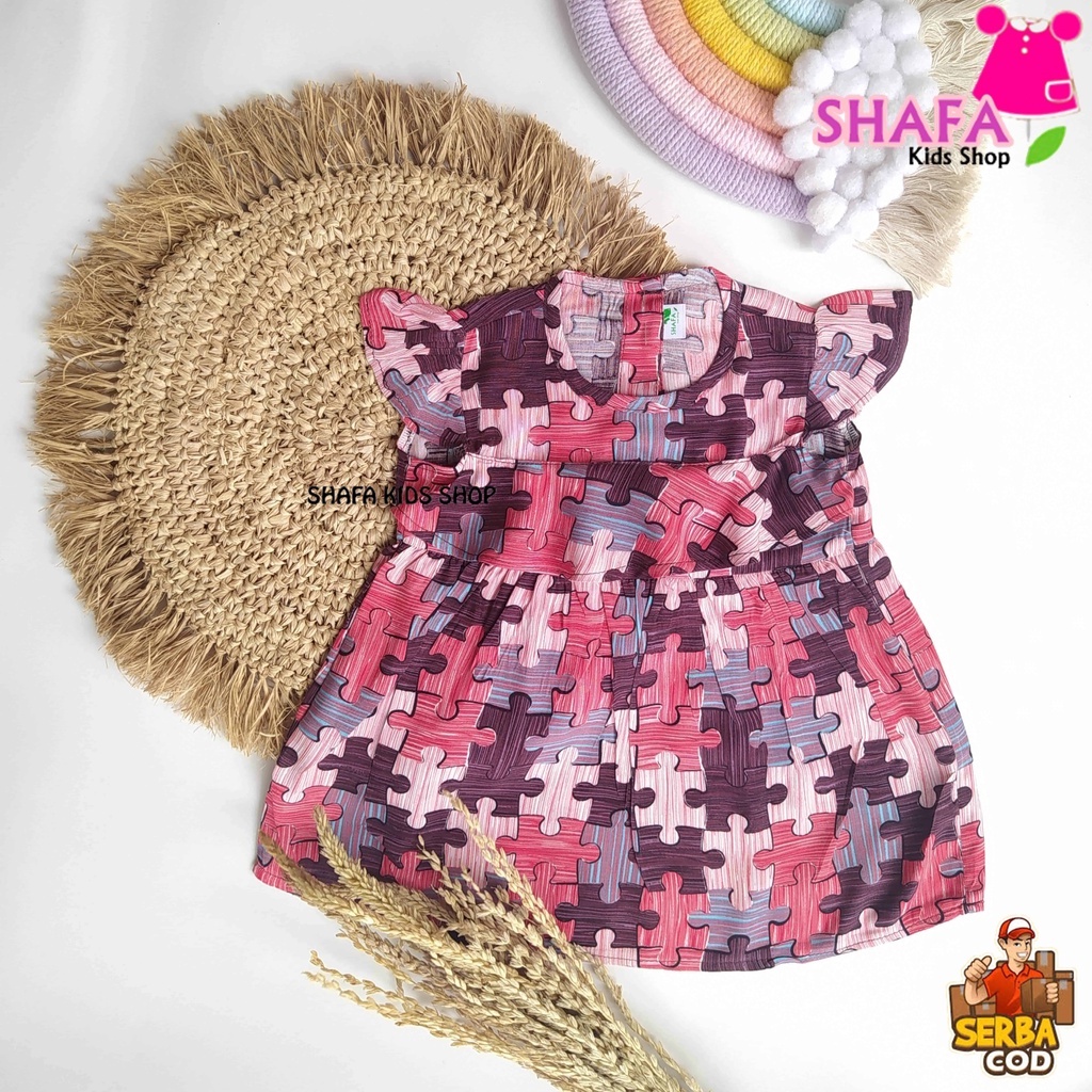 DRESS ANAK BAYI PEREMPUAN USIA 3 BULAN - 18 BULAN / BAJU PAKAIAN ANAK BAYI PEREMPUAN / NEWBORN / RAYON VISCOSE-XS0021