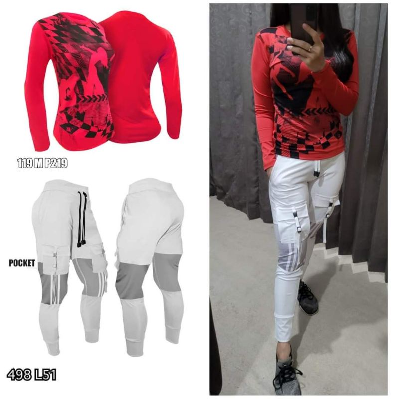 stellan sixpack merah putih celana jogger saku lutut