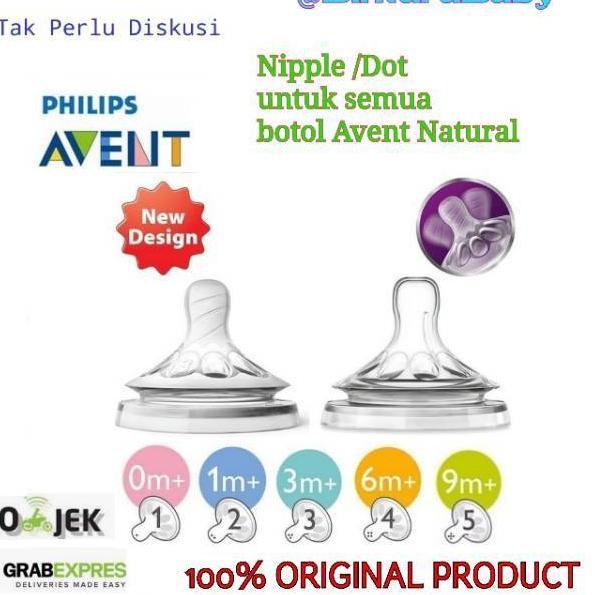 LANGSUNG KIRIM.. Dot/Nipple Avent Natural /Dot Botol Susu Philips Avent Natural teat 1m 3m 6m 9m