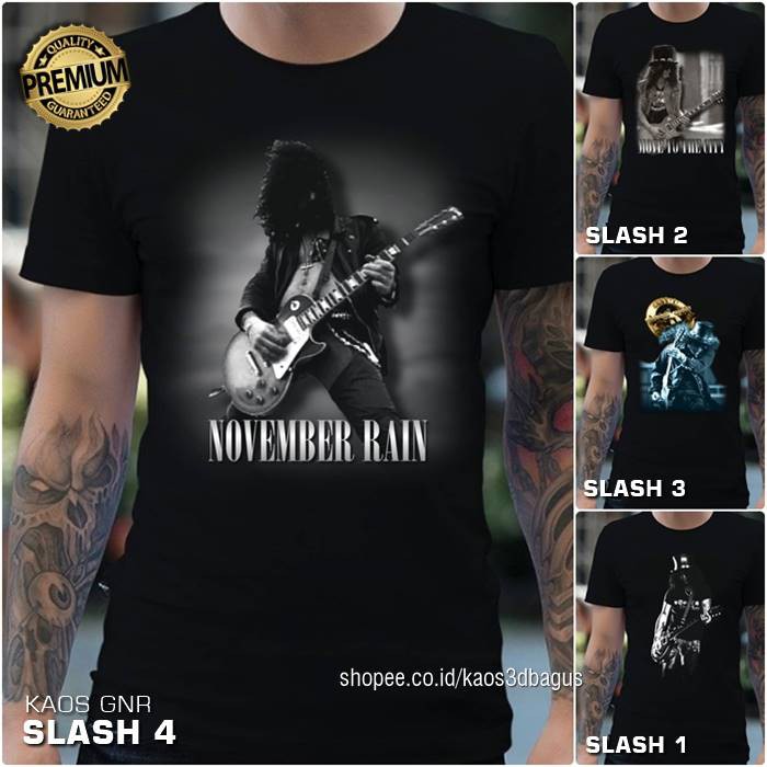 Baju KAOS GNR Guns N Roses | KAOS SLASH | Kaos MUSIK Classic Rock Kaos BAND METAL Rock N Roll DISTRO