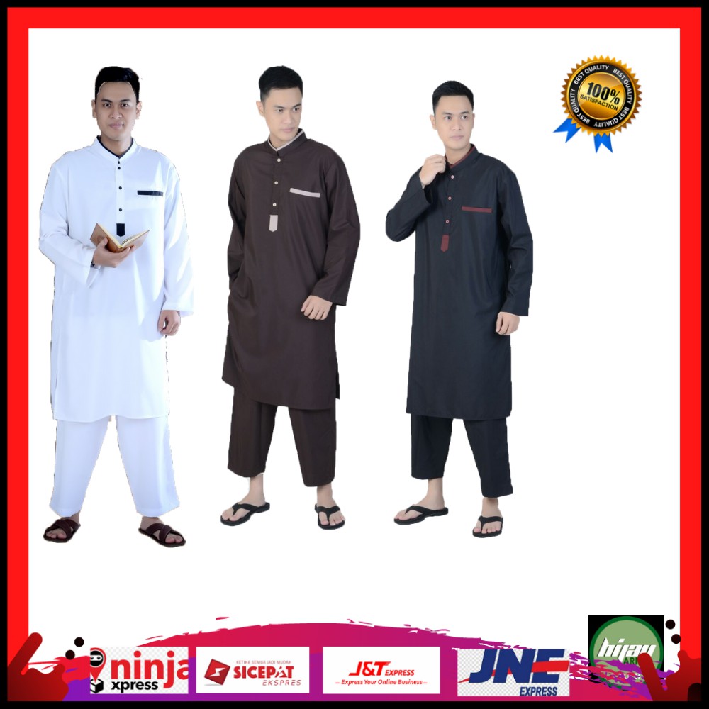 Setelan Koko Pria / Setelan Gamis Pakistan / gamis stelan muslim  satu paket baju + celana