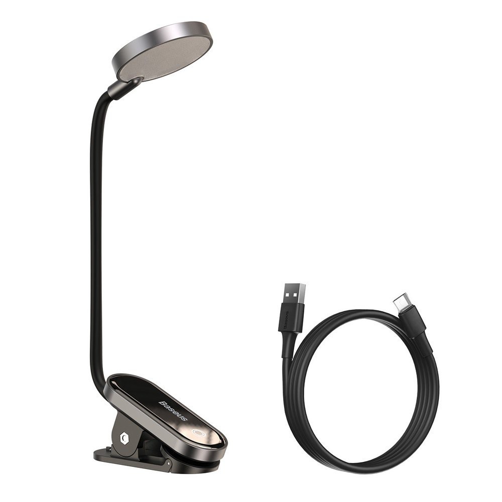 BASEUS ORIGINAL Comfort Reading Mini Clip On Lamp Lampu Baca Cas Charging Jepit LED Belajar