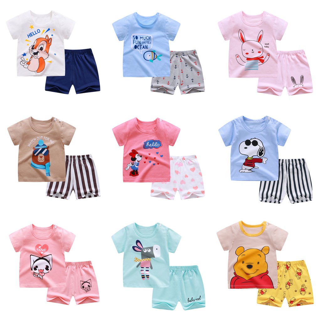 hb KIDS SUIT PENDEK Setelan Anak Bahan Kaos Lengan + Celana Berkualitas