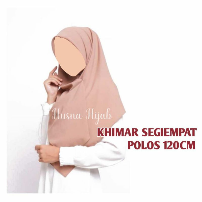 [HUSNA COLLECTION] Khimar Segi Empat Polos Wolfis 120cm /Jilbab Segi Empat / Kerudung Segiempat