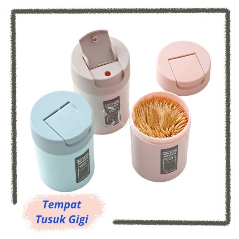 Tusuk Gigi Kayu Bambu Pack / Wadah Tusuk Gigi Karakter Lucu / Tempat Tusuk Gigi Karakter Lucu