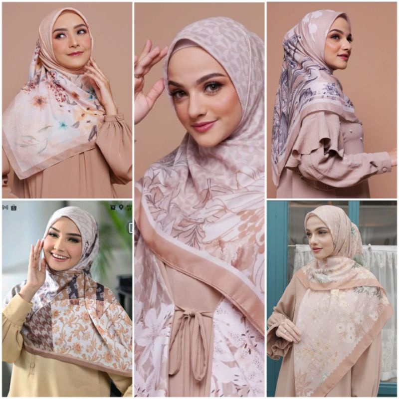 Mandjha Khusus Free Box Ivan Gunawan Mandjha Scarf Fashion Motif Silhoute Butterfly Brown,Ready Moti