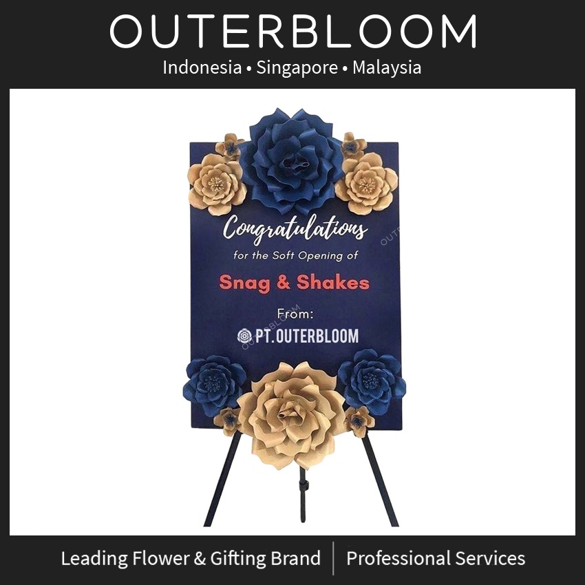 papan bunga kertas   outerbloom blue pantheon paper flower board