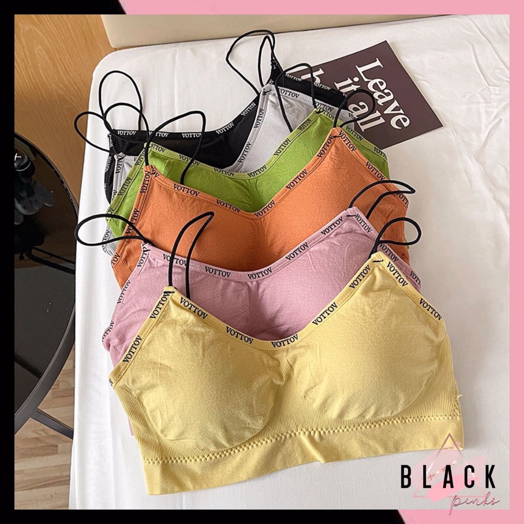 BlackPink Bra Wanita Model Bralette Bra Sport Gaya Korea Import 1220