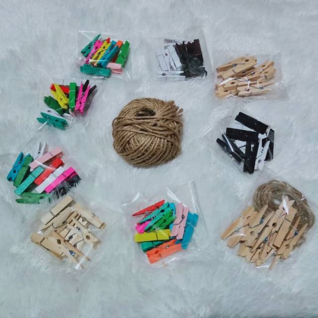 WOODEN CLIP / JEPIT FOTO &amp;TALI RAMI ISI 10pcs/pack