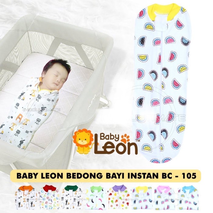 TokoPapin Bedong Bayi Instan Resleting Baby Leon Katun Halus Lembut Praktis Baby Leon