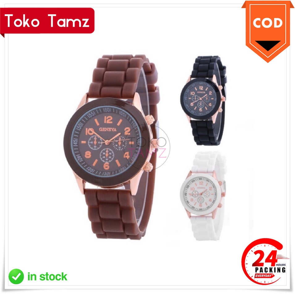 COD MAKASSAR Jam Tangan Fashion Wanita Pria Unisex Silicon Simple Trendy Makassar Online Shop Toko T