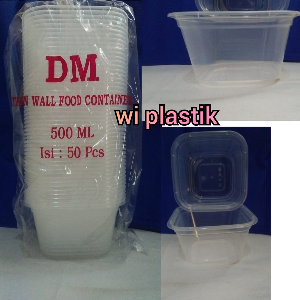 THINWALL DM 500ML SQ THINWALL 500ML KOTAK PERSEGI KOTAK THINWALL 500 ML SQUARE ISI 25 PCS