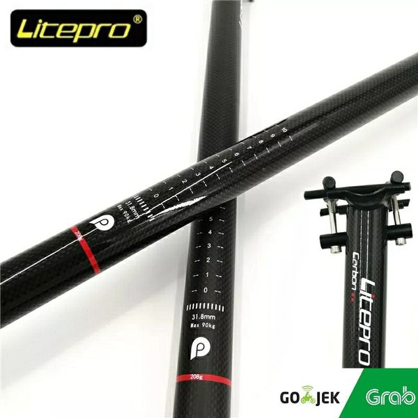 SEATPOST CARBON LITEPRO 31.8 ORIGINAL Seat Post Sepeda Lipat Brompton 3Sixty Pikes Seli 31.8mm