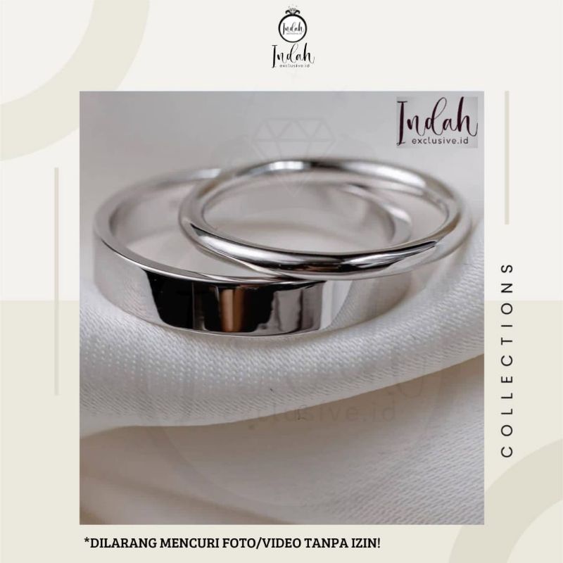 Indahexclusive - Cincin Couple Gold Muslim/ Pria/ Wanita/ Tunangan/ Nikah/ Kawin/ Single/ Kuning/ Em