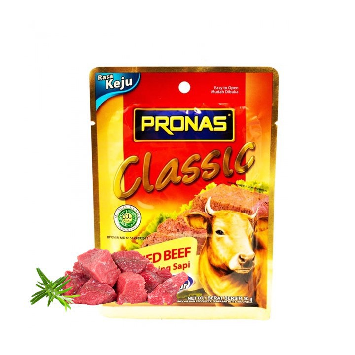 KORNET SAPI PRONAS CORNED BEEF SACHET KORNET PRONAS 50 GRAM