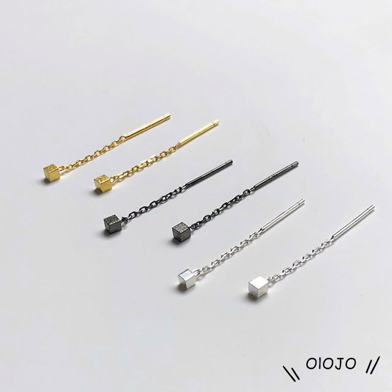 Anting Rumbai Rantai Panjang  Tindik Sederhana Anting Kristal Anting Elegan Aksesoris Fashion Wanita - ol