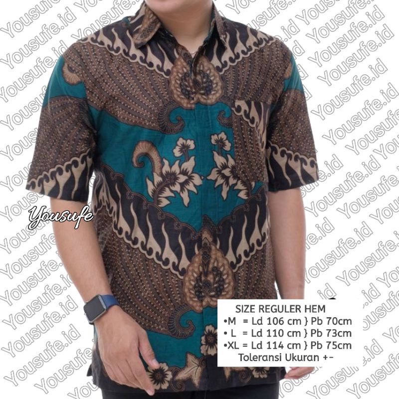 Batik Pria Lengan Pendek Motif Hijau Khas Indonesia Produksi Pekalongan Bisa Seragam Acara Nikah Keluarga Bisa Cod Shopee Murah Yousufe.id Kode HD01