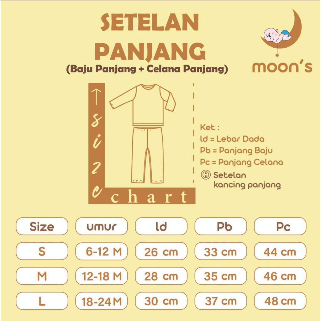 NEWBORN MOONS STELAN PANJANG PREMIUM BABYMOON STELAN BAJU BARU LAHIR NEWBORN BAJU BAYI BAJU PANJANG