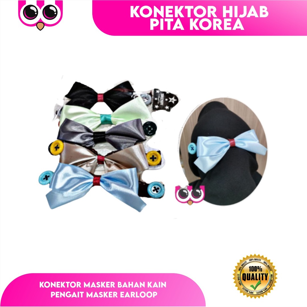 [ PITA ] KONEKTOR HIJAB PITA KOREA /  KONEKTOR MASKER BAHAN KAIN / PENGAIT MASKER EARLOOP
