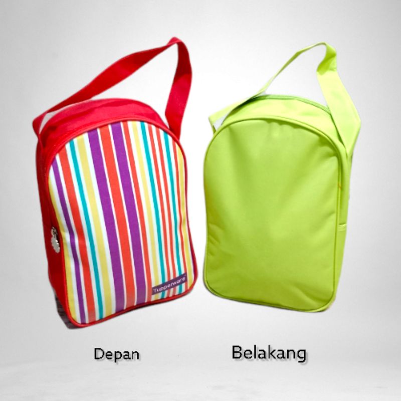 Tas Pouch stripe Tupperware jinjing