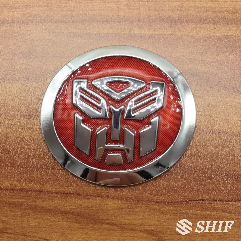 1pc Stiker Emblem / Badge Transformer Autobot Bahan Metal Warna Merah